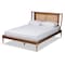 Baxton Studio Jamila Modern Transitional Walnut Brown Finished Wood and Synthetic Rattan Platform Bed-Full 194-11510-ZORO - alternate 4